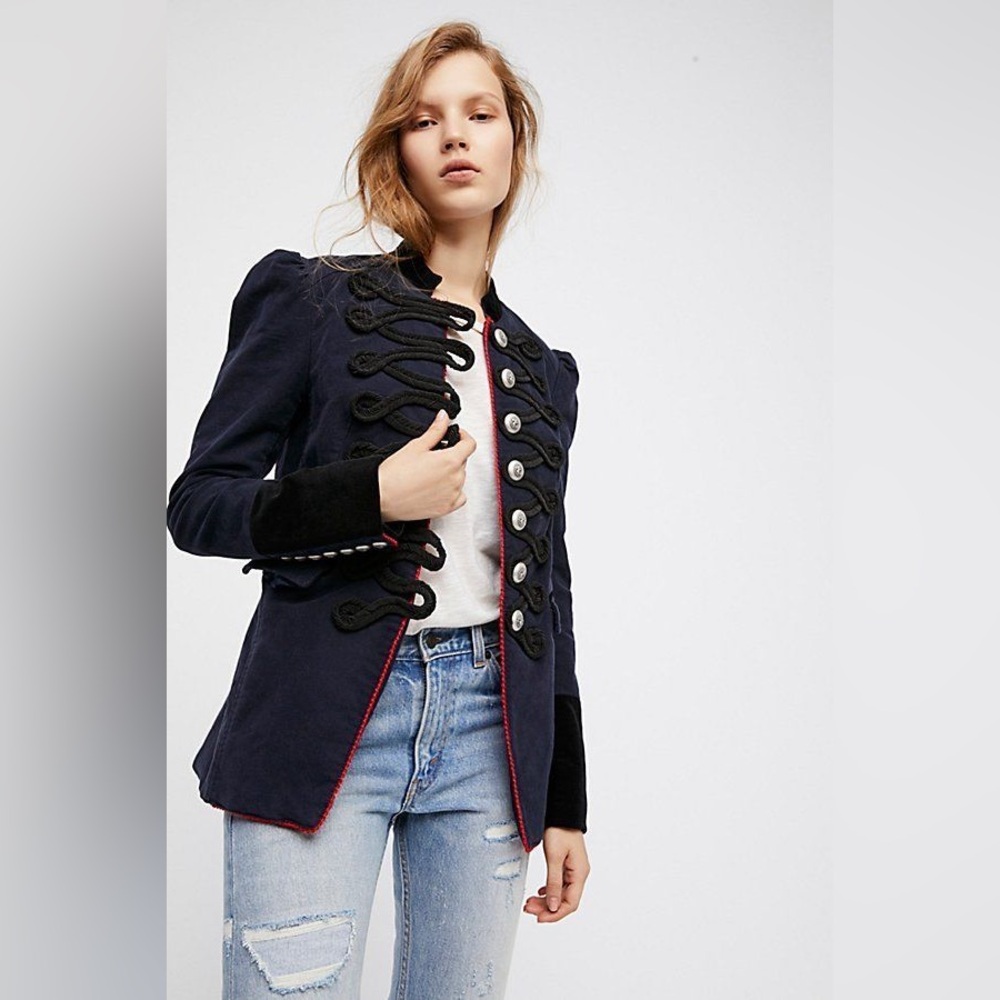 Free People Seemed and structured Military  Jacket